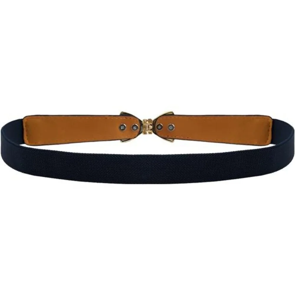 Womens 1" Width Bow Skinny Elastic Waist Belt Stretchy Belt Thin Belt - Picture 2 of 6